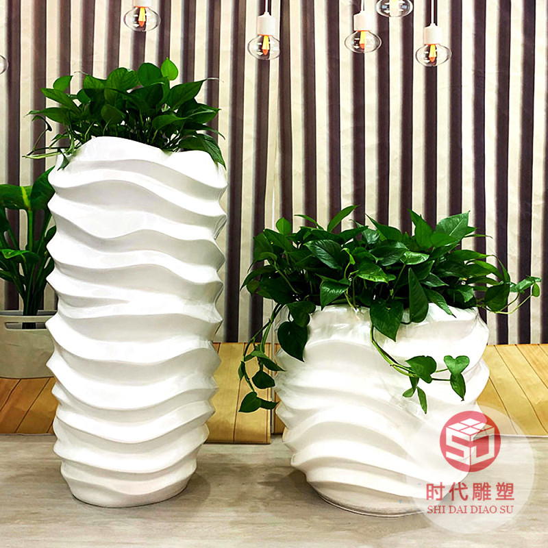 廠價(jià)銷售落地花瓶立體綠化玻璃鋼花盆盆栽多肉辦公室仿玻璃鋼裝飾