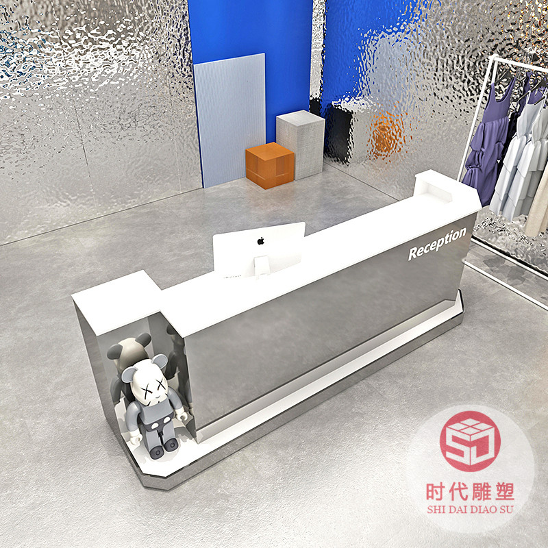 定制玻璃鋼前臺(tái)酒店接待臺(tái)商場(chǎng)收銀臺(tái)圓形大吧臺(tái)售樓部異形水吧臺(tái)