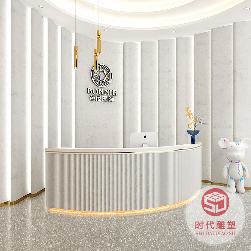 玻璃鋼服務(wù)前臺(tái)商場(chǎng)辦公室異形接待烤漆展臺(tái)吧臺(tái)收銀臺(tái)擺件定制款