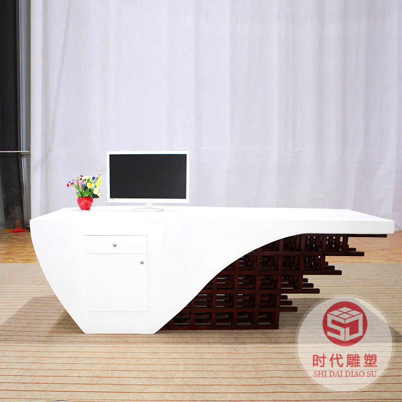 烤漆玻璃鋼接待前臺(tái)公司簡(jiǎn)約現(xiàn)代吧臺(tái)美容院收銀臺(tái)機(jī)構(gòu)創(chuàng)意咨詢臺(tái)