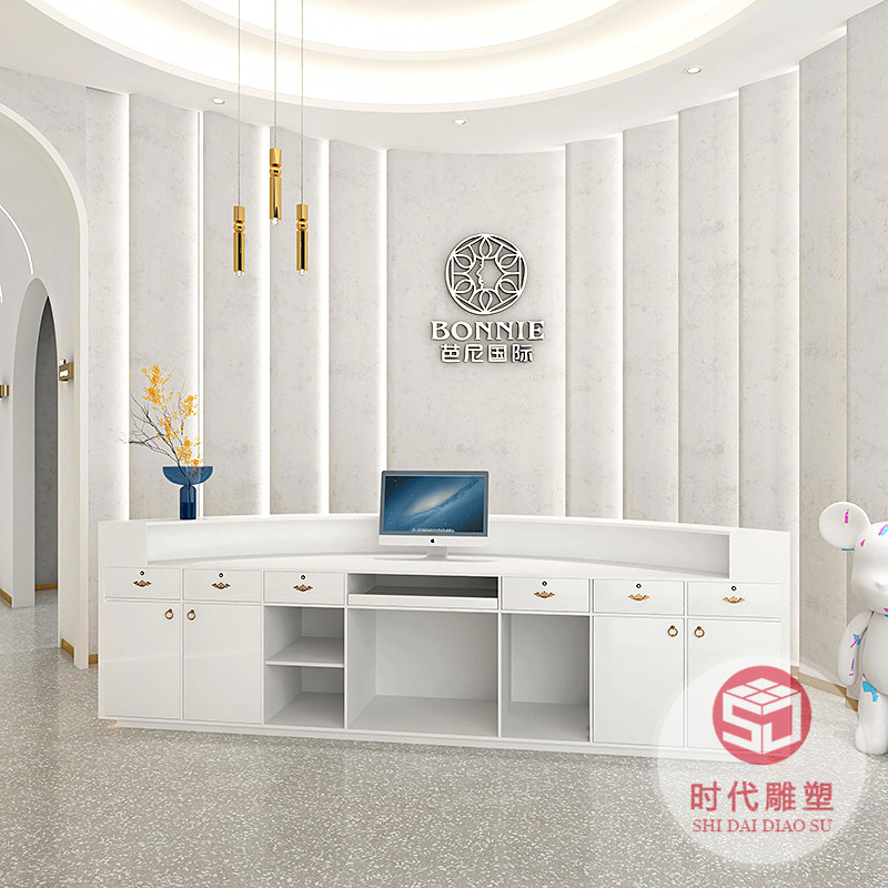 時(shí)尚大氣前臺(tái)接待臺(tái)玻璃鋼酒店前臺(tái)美容院吧臺(tái)售樓處沙盤千尋定制