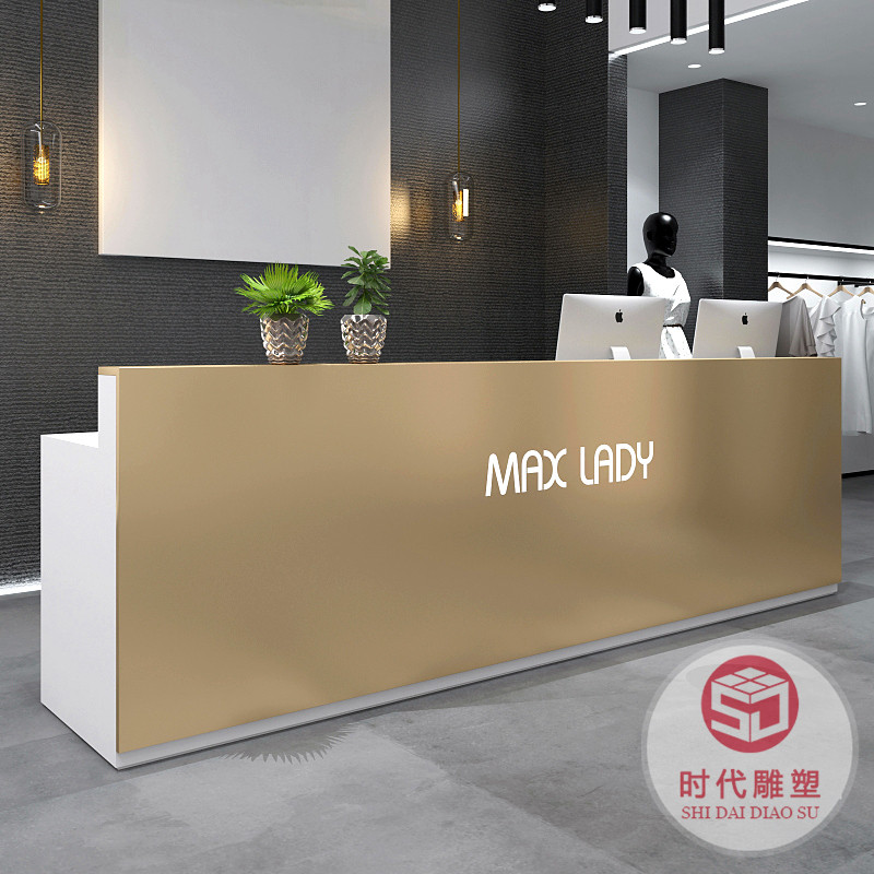 烤漆吧臺(tái)公司美容院異形辦公桌前臺(tái)玻璃鋼商場接待臺(tái)迎賓臺(tái)收銀臺(tái)