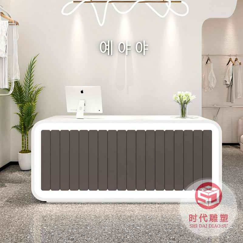 定制創(chuàng)意異形玻璃鋼烤漆前臺(tái)醫(yī)美機(jī)構(gòu)接待臺(tái)酒店會(huì)所機(jī)場(chǎng)服務(wù)柜臺(tái)