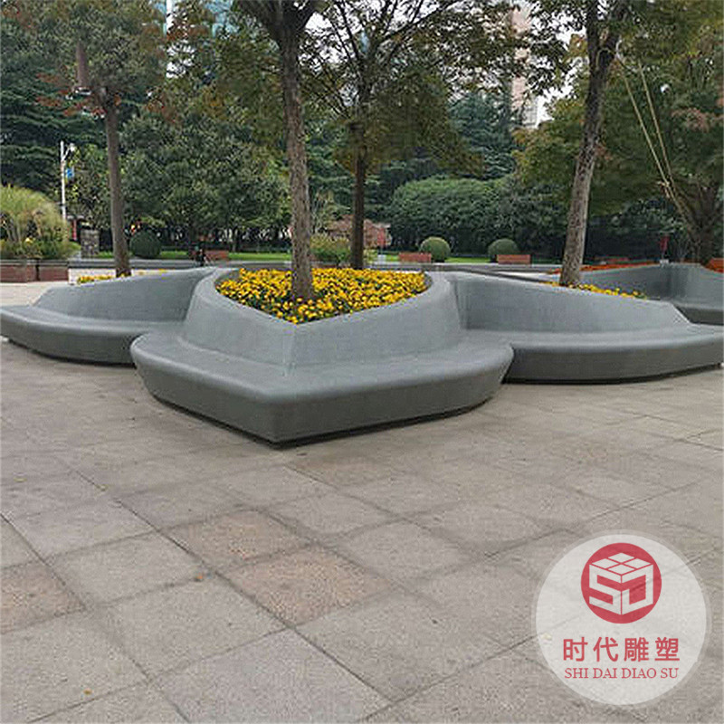 玻璃鋼公園花盆座椅園林景觀花壇商場(chǎng)公園休閑戶(hù)外異形長(zhǎng)條凳廠(chǎng)家