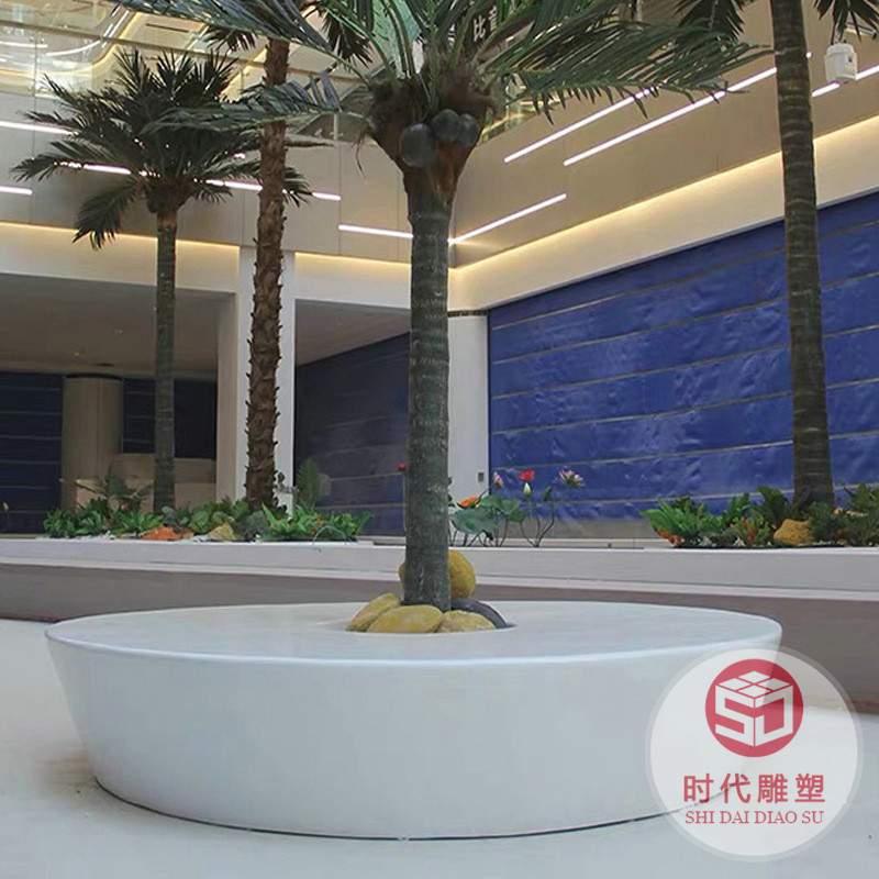 戶外商場創(chuàng)意樹池坐凳公共休閑等候椅子景觀異形長凳玻璃鋼座椅